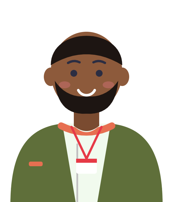 Cartoon team member illustration